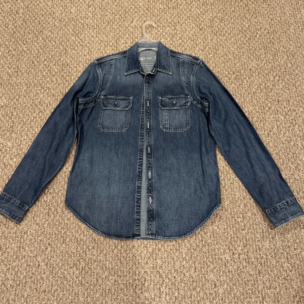 GAP Blue Denim Button Up Shirt